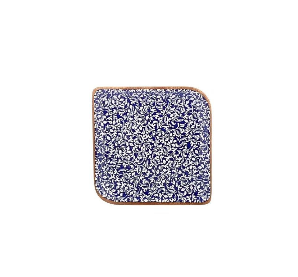 Edera Cobalt Arel 30 Cm Kare Plate 22*22 Cm