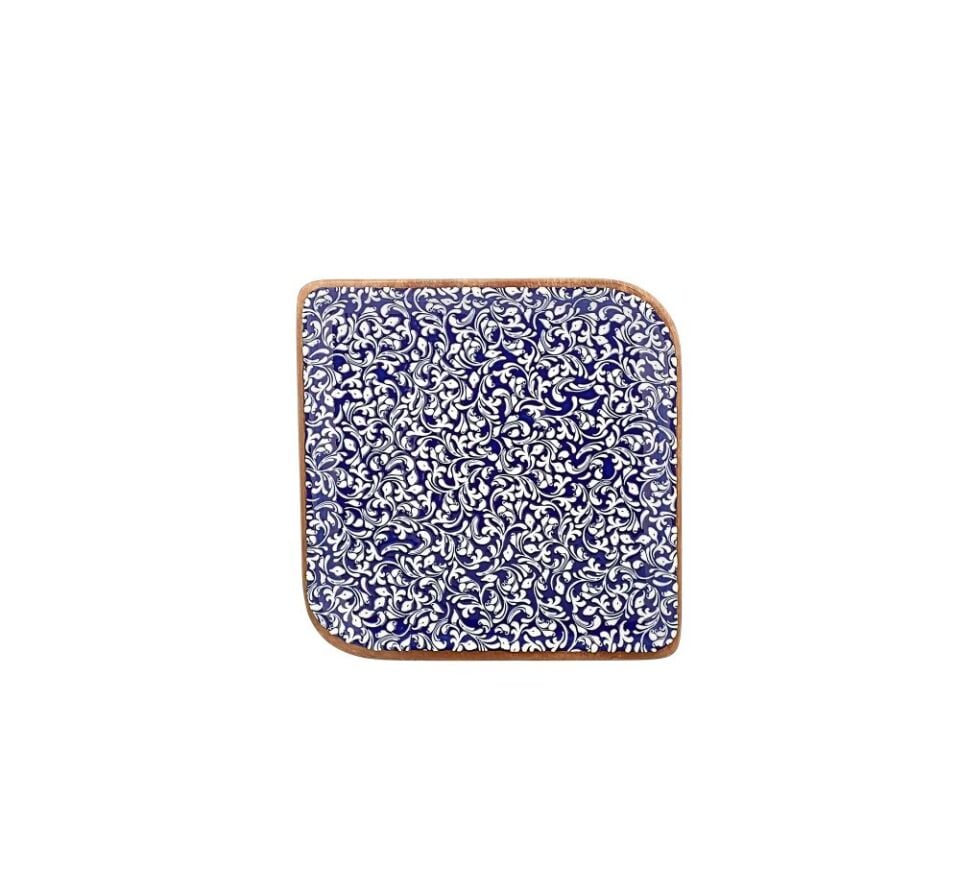 Edera Cobalt Arel 30 Cm Kare Plate 22*22 Cm
