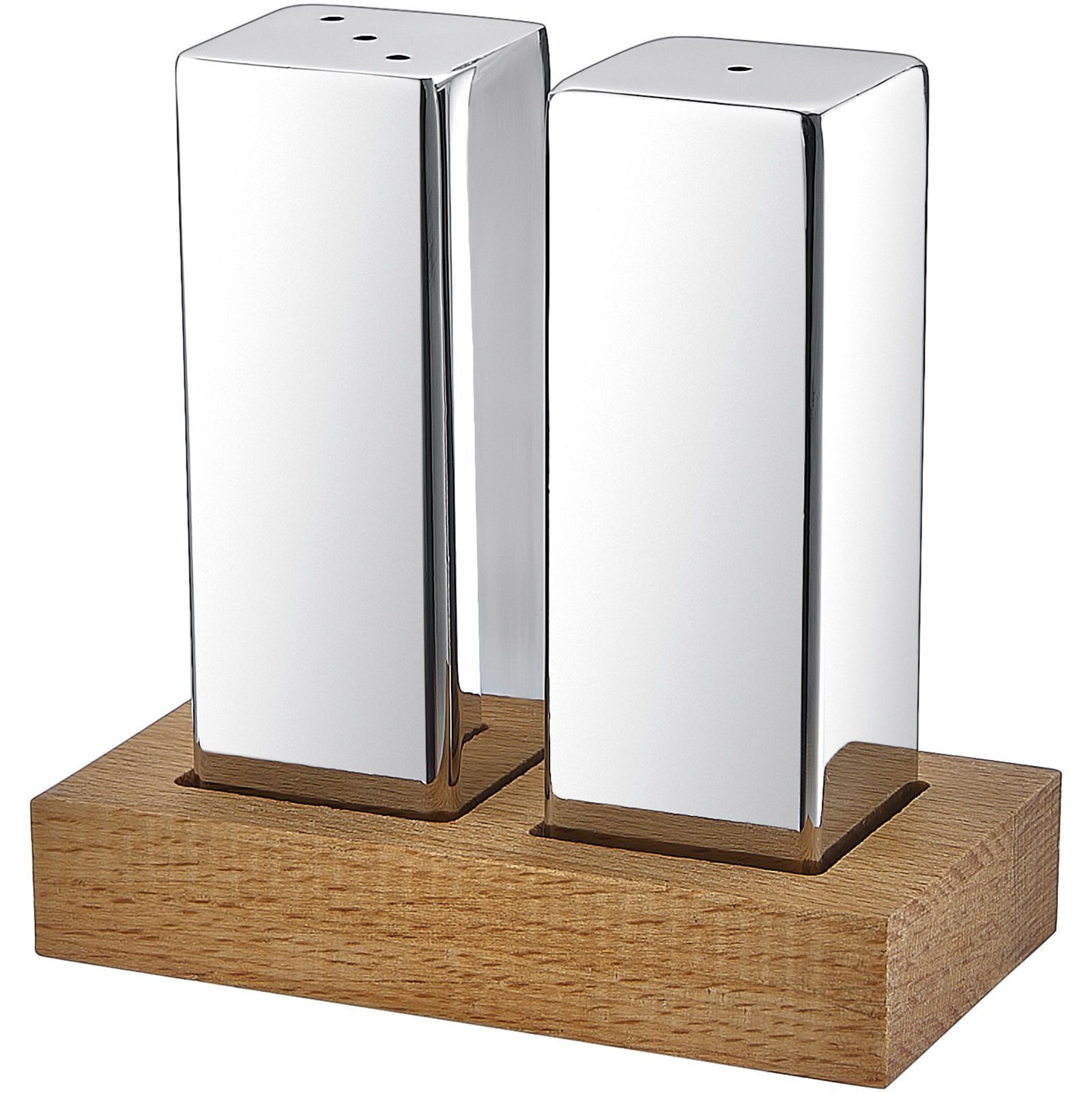 Ahşap Dikdörtgen Standlı 2'li Kare Tuzluk Takımı