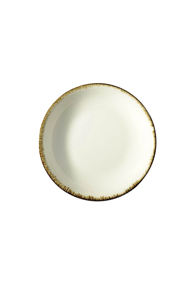Bone Teos Krem Çukur Tabak 25 Cm