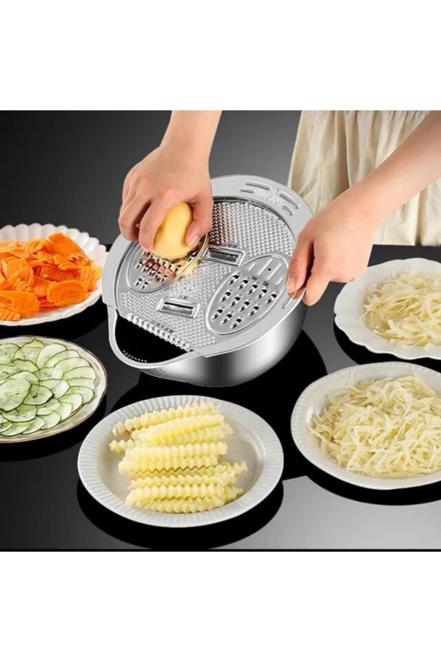 Paslanmaz Çelik Çok Amaçlı Mutfak Süzgeci ve Rendesi