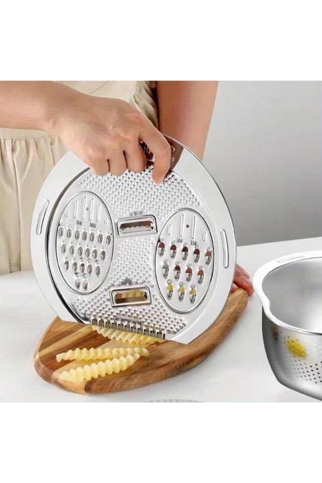 Paslanmaz Çelik Çok Amaçlı Mutfak Süzgeci ve Rendesi