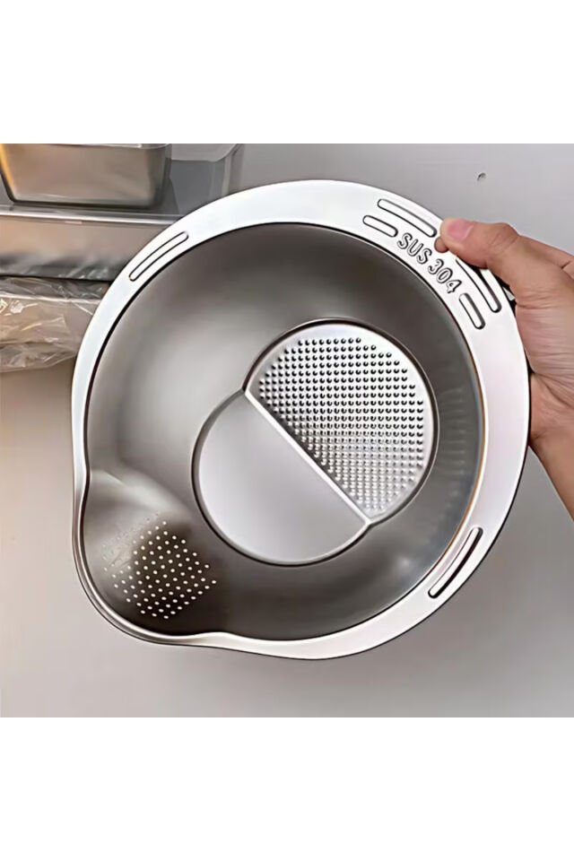 Paslanmaz Çelik Çok Amaçlı Mutfak Süzgeci ve Rendesi