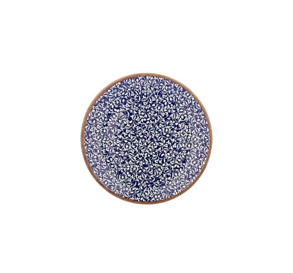 Edera Cobalt Zest Düz Tabak 21 Cm