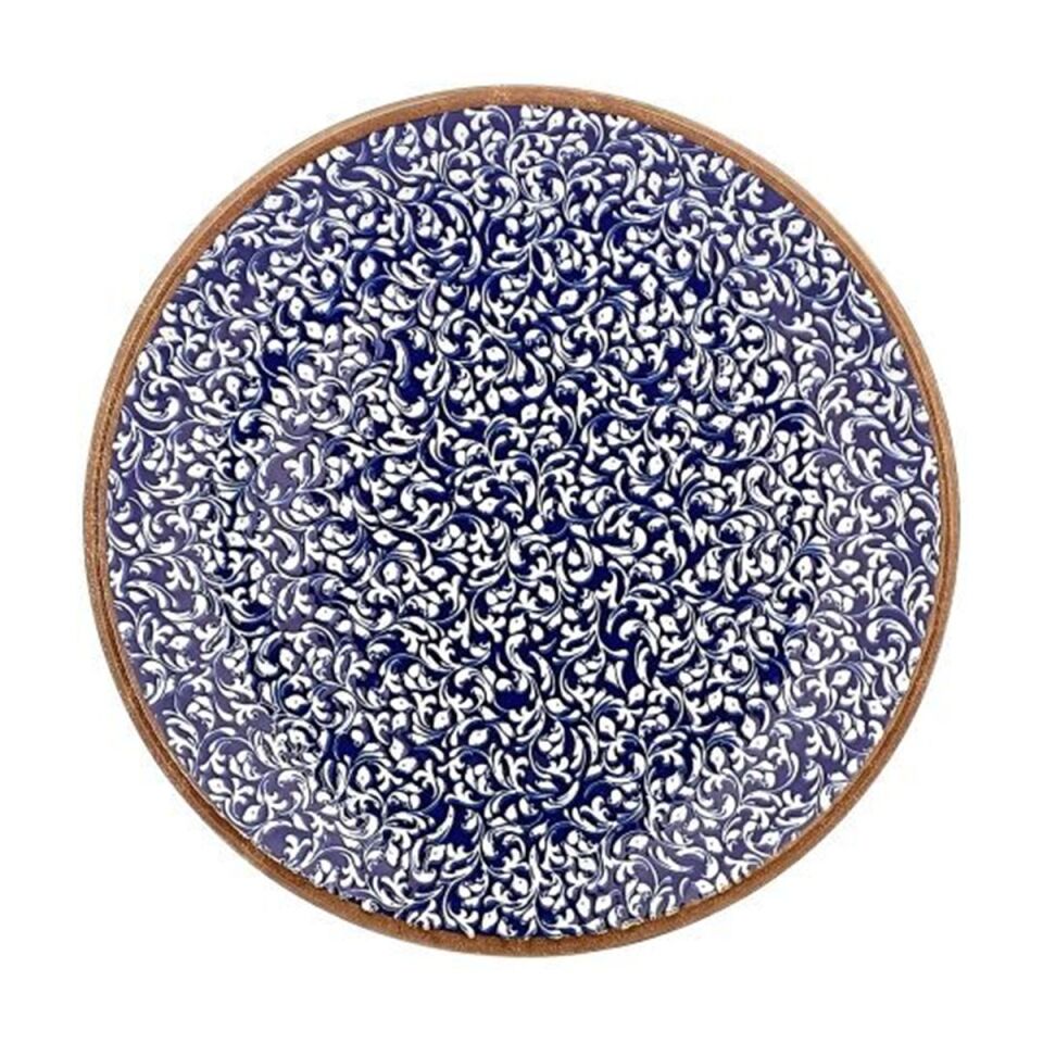 Edera Cobalt Zest Düz Tabak 21 Cm