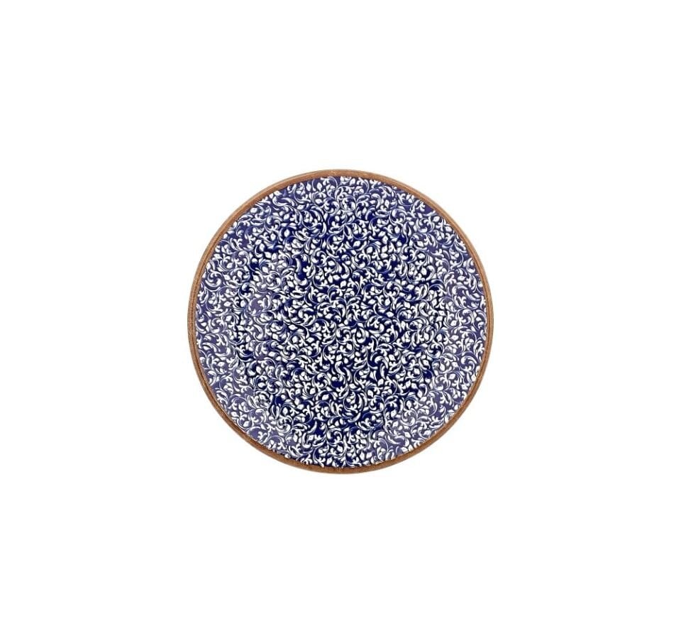 Edera Cobalt Zest Düz Tabak 25 Cm