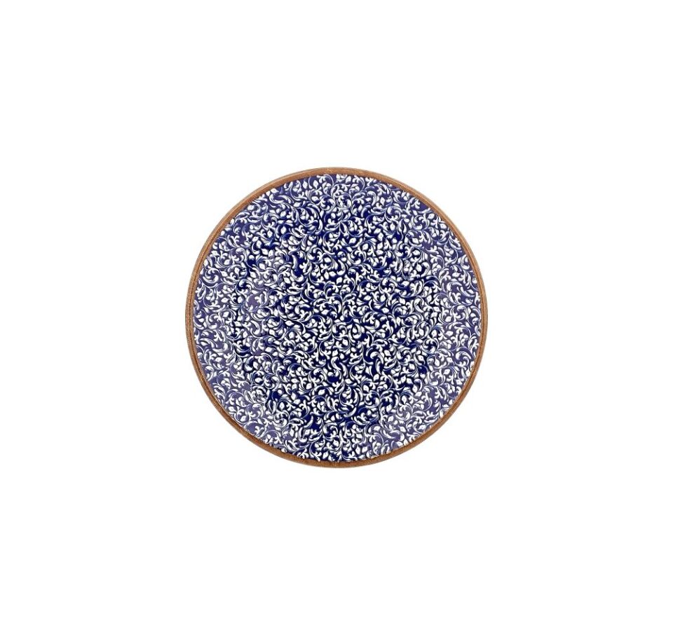 Edera Cobalt Zest Düz Tabak 25 Cm
