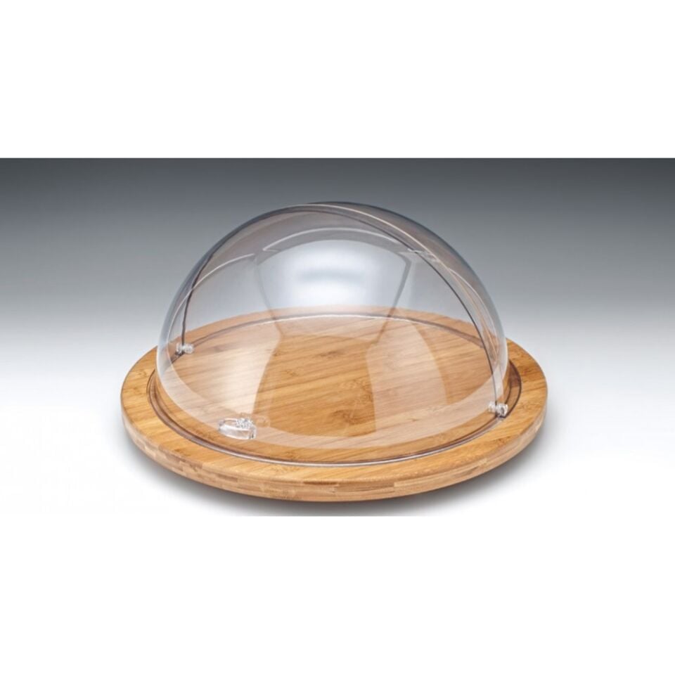 Ahşap Tepsili Roll Top Kapaklı Fanus