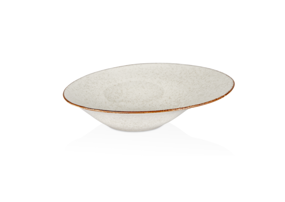 By Bone  Beyaz Gabbro Çukur Tabak 30 Cm