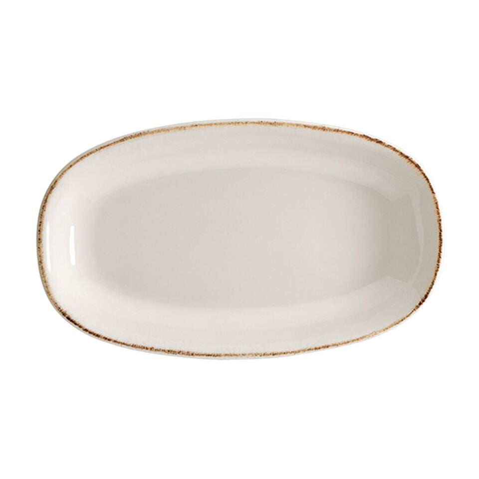 Retro Gourmet Oval Kayık Tabak 34*19 Cm