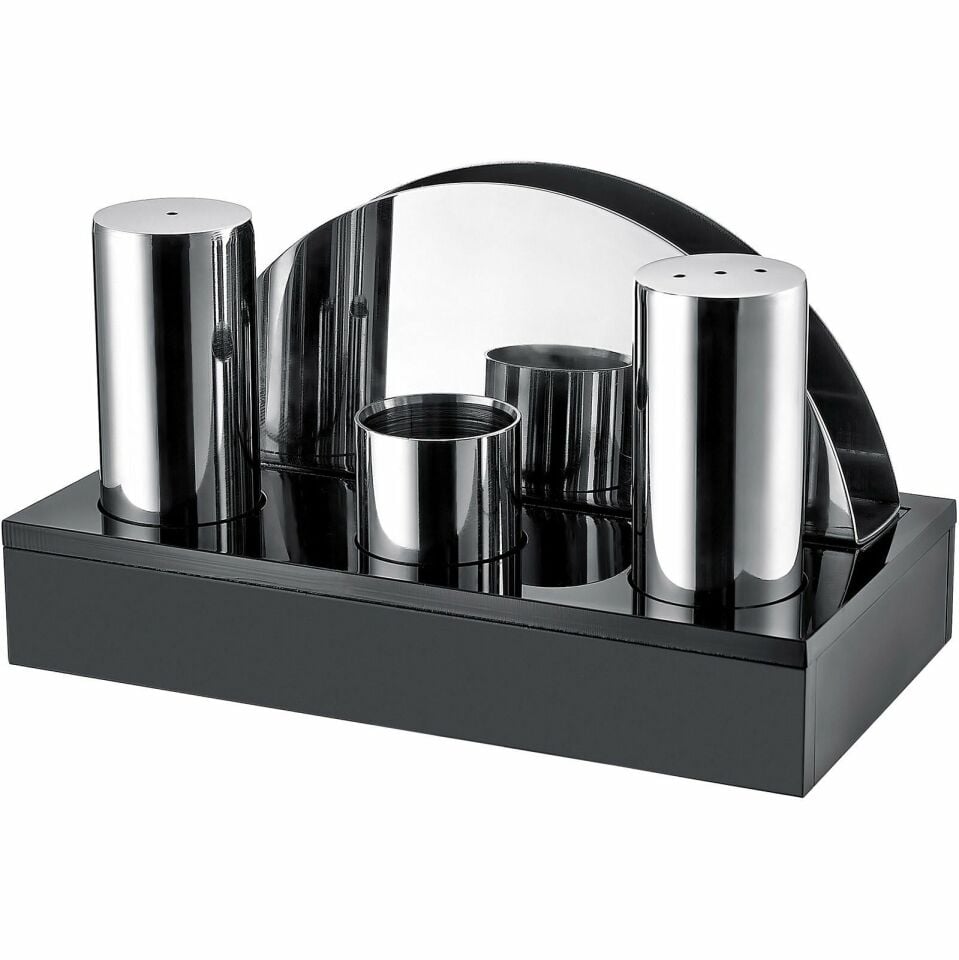 Pleksi Standlı Yuvarlak Tuzluk ve Peçetelik Takımı