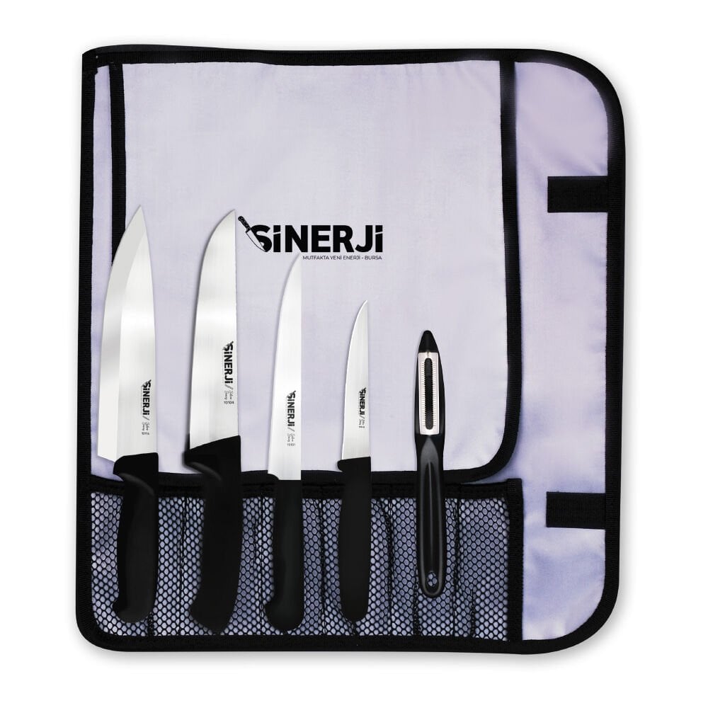 Silver Gastronomi Rulo Çantalı Bıçak Seti 5+1