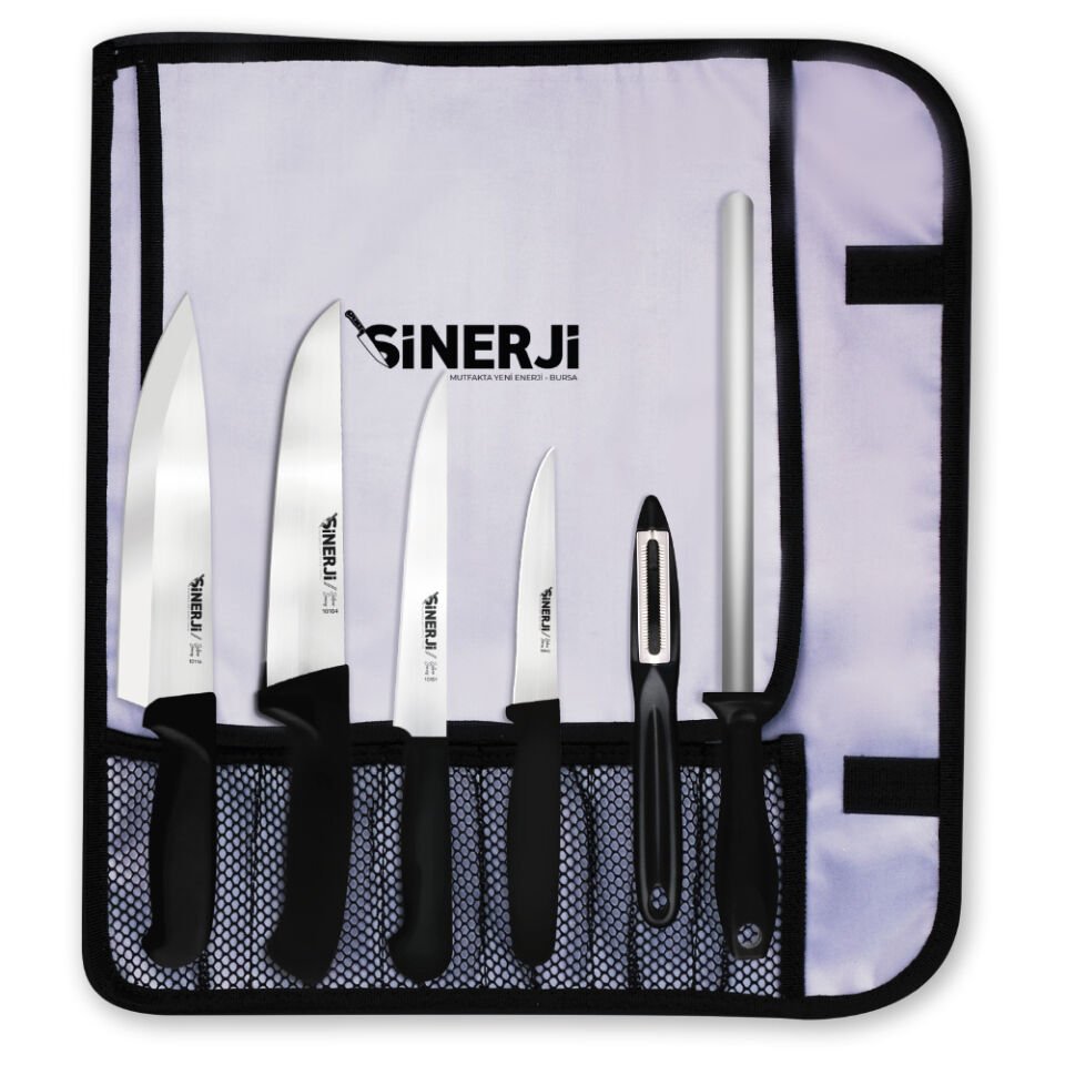 Silver Gastronomi Rulo Çantalı Bıçak Seti 6+1