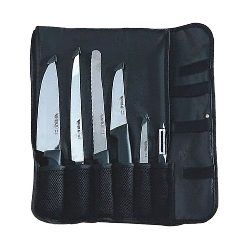 Premium Gastronomi Rulo Çantalı Bıçak Seti 6+1