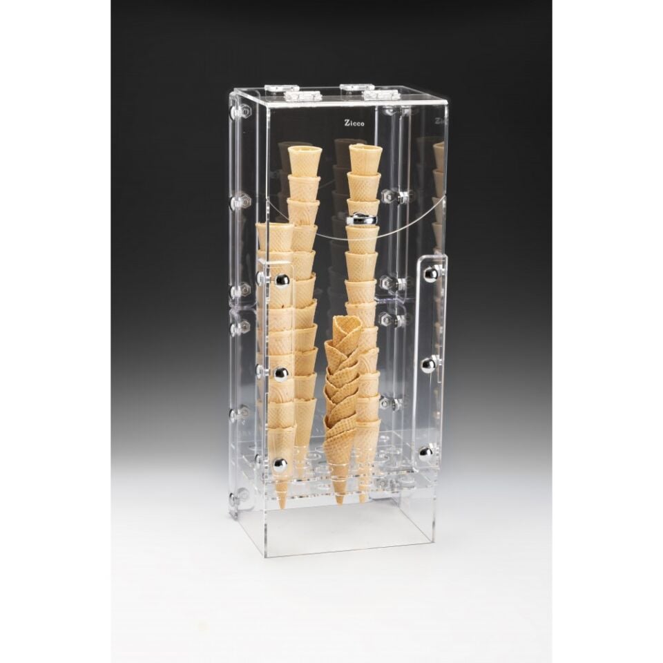 Akrilik, Kapaklı, Dondurma Külahı Standı