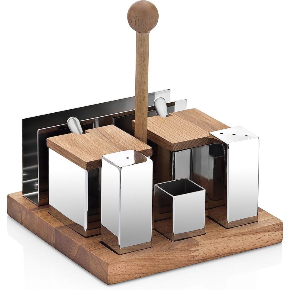 Altılı Kare Tuzluk ve Baharatlık Takımı