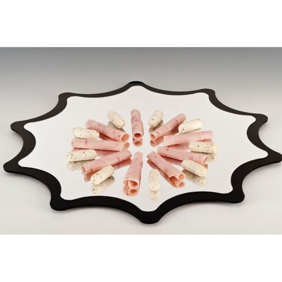 Papatya Model Aynalı Teşhir Tepsisi