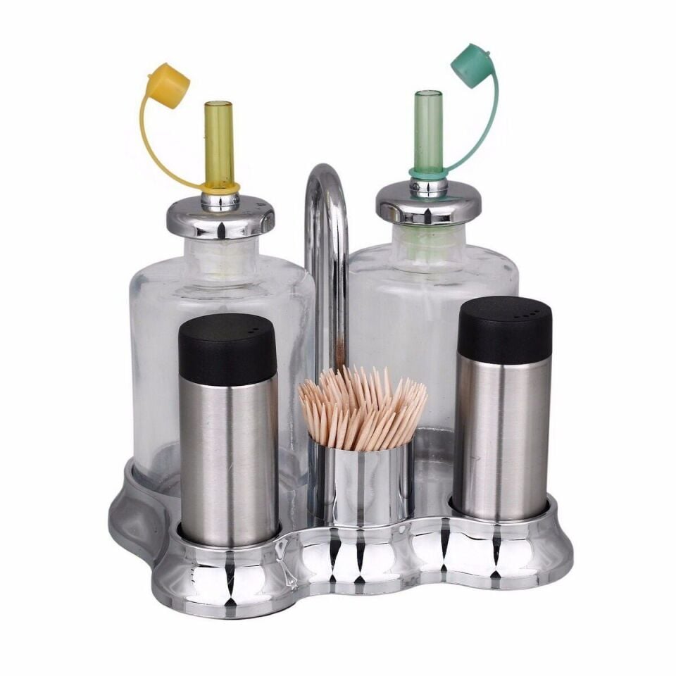 Plastik Standlı Krom 5'li Menaj Takımı