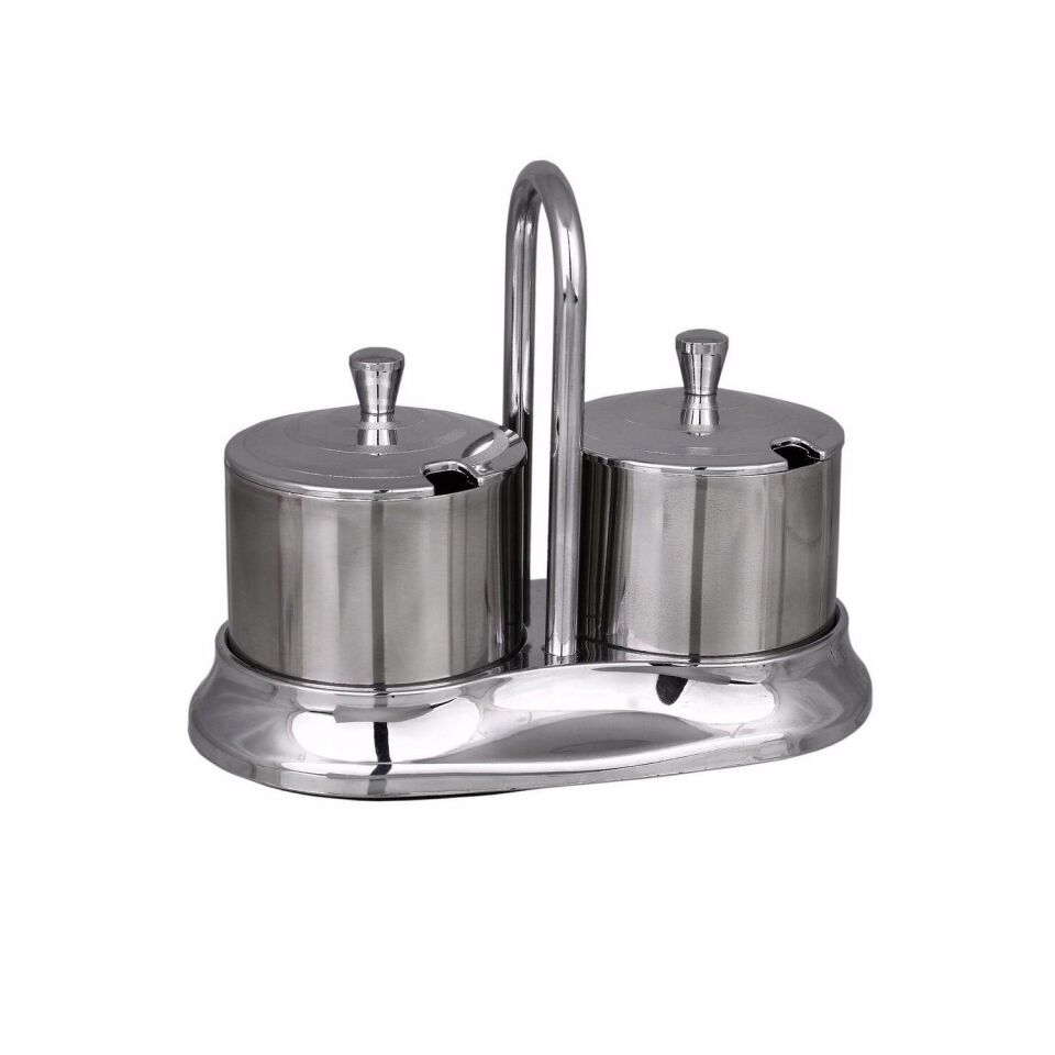 Plastik Standlı-Krom 2'li Baharatlık