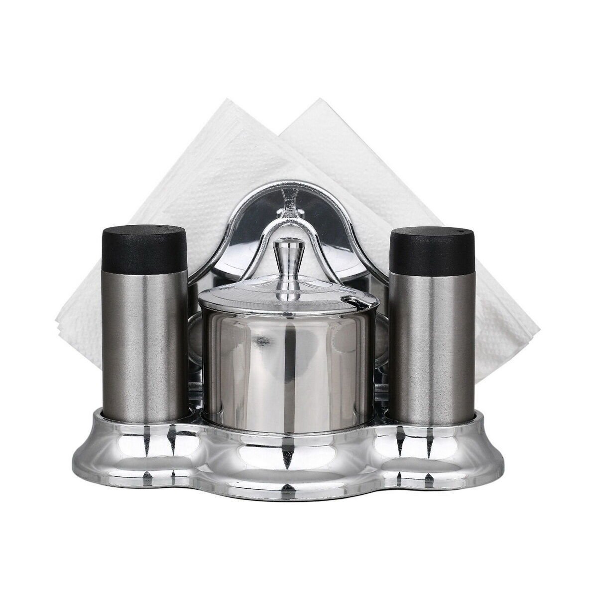 Krom Plastik Tuzluk,Baharatlık, Peçetelik Takımı