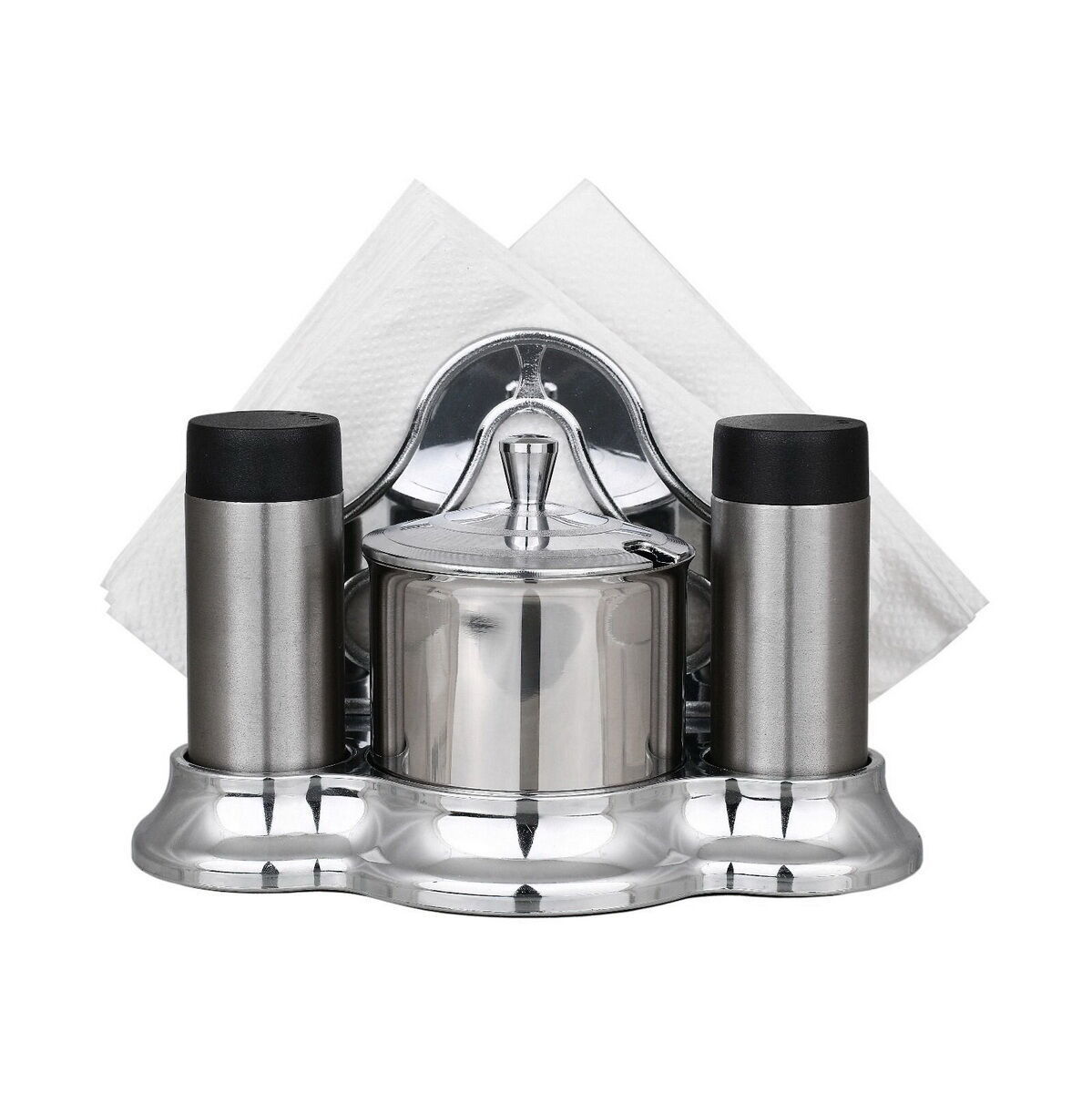 Krom Plastik Tuzluk,Baharatlık, Peçetelik Takımı