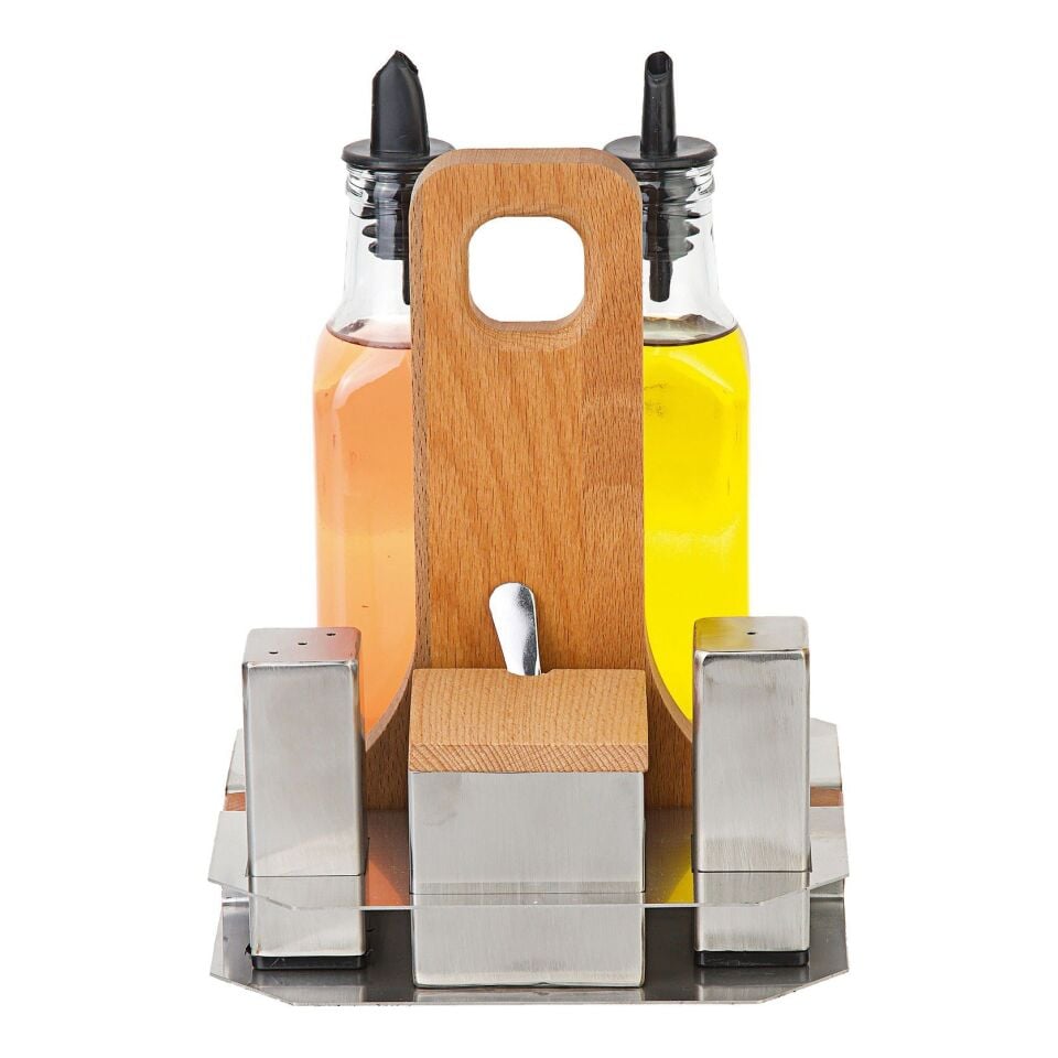 5'li Yağdanlık, Tuzluk ve Baharatlık Takımı 250 CC