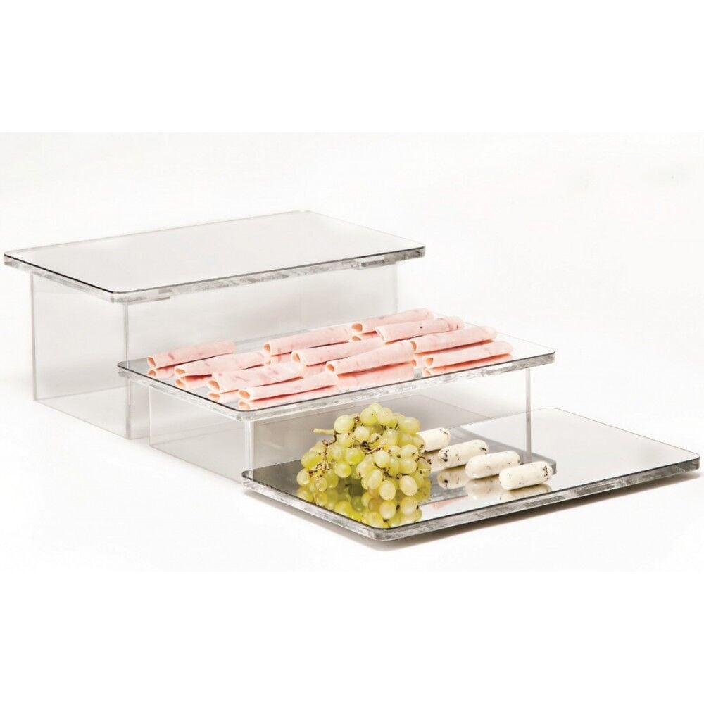 Merdiven Model Üç Katlı Aynalı Teşhir Standı