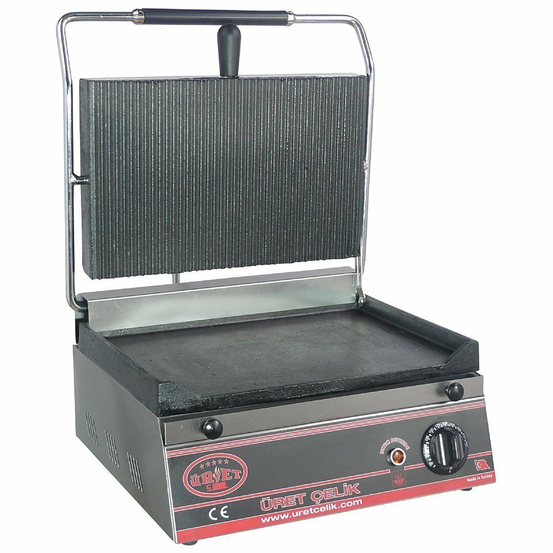 Üret Çelik 16 Dilim Tost Makinesi - Alt Düz Üst Oluklu