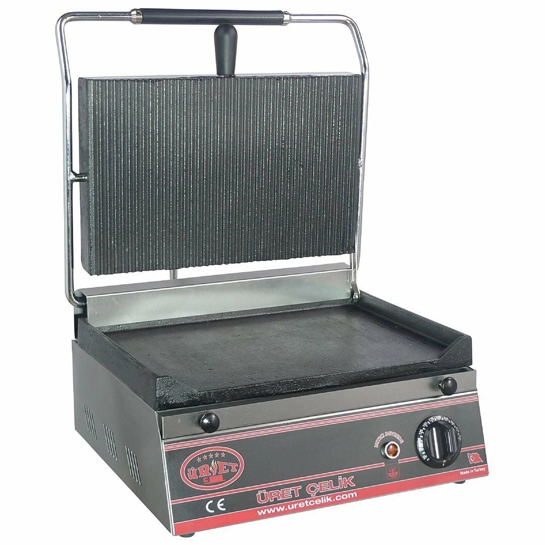 Üret Çelik 16 Dilim Tost Makinesi - Alt Düz Üst Oluklu