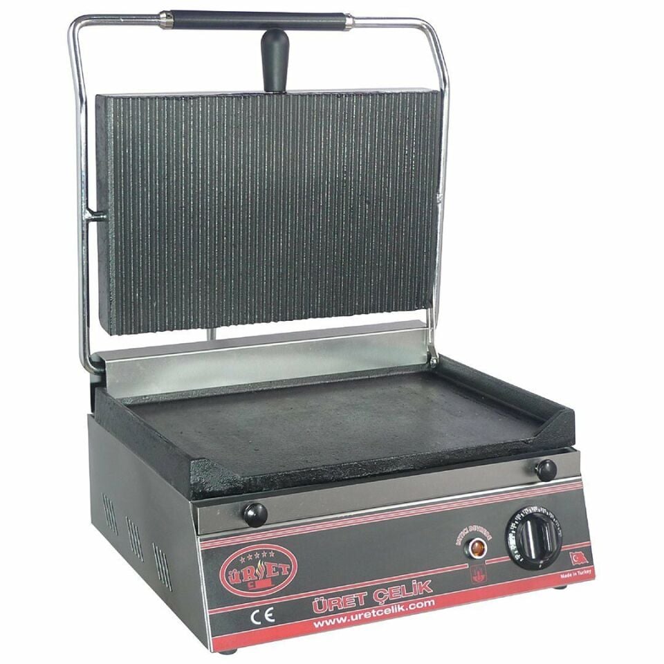 Üret Çelik 16 Dilim Tost Makinesi - Alt Düz Üst Oluklu