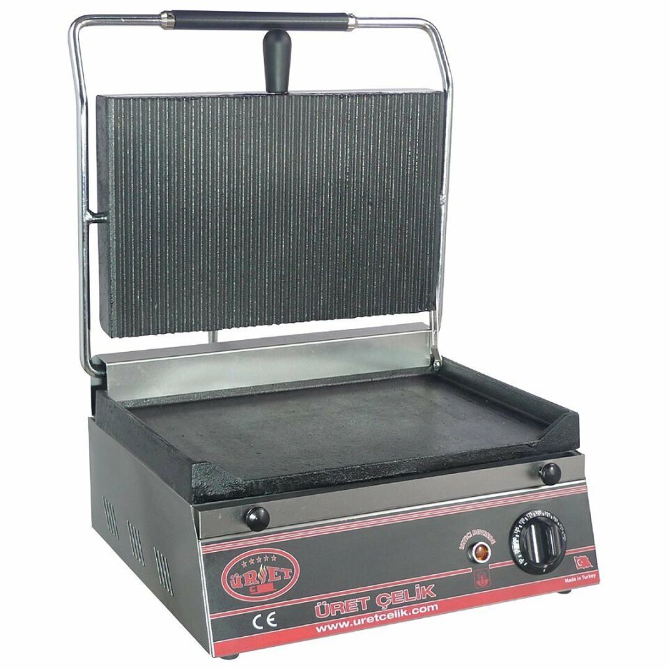 Üret Çelik 16 Dilim Tost Makinesi - Alt Düz Üst Oluklu