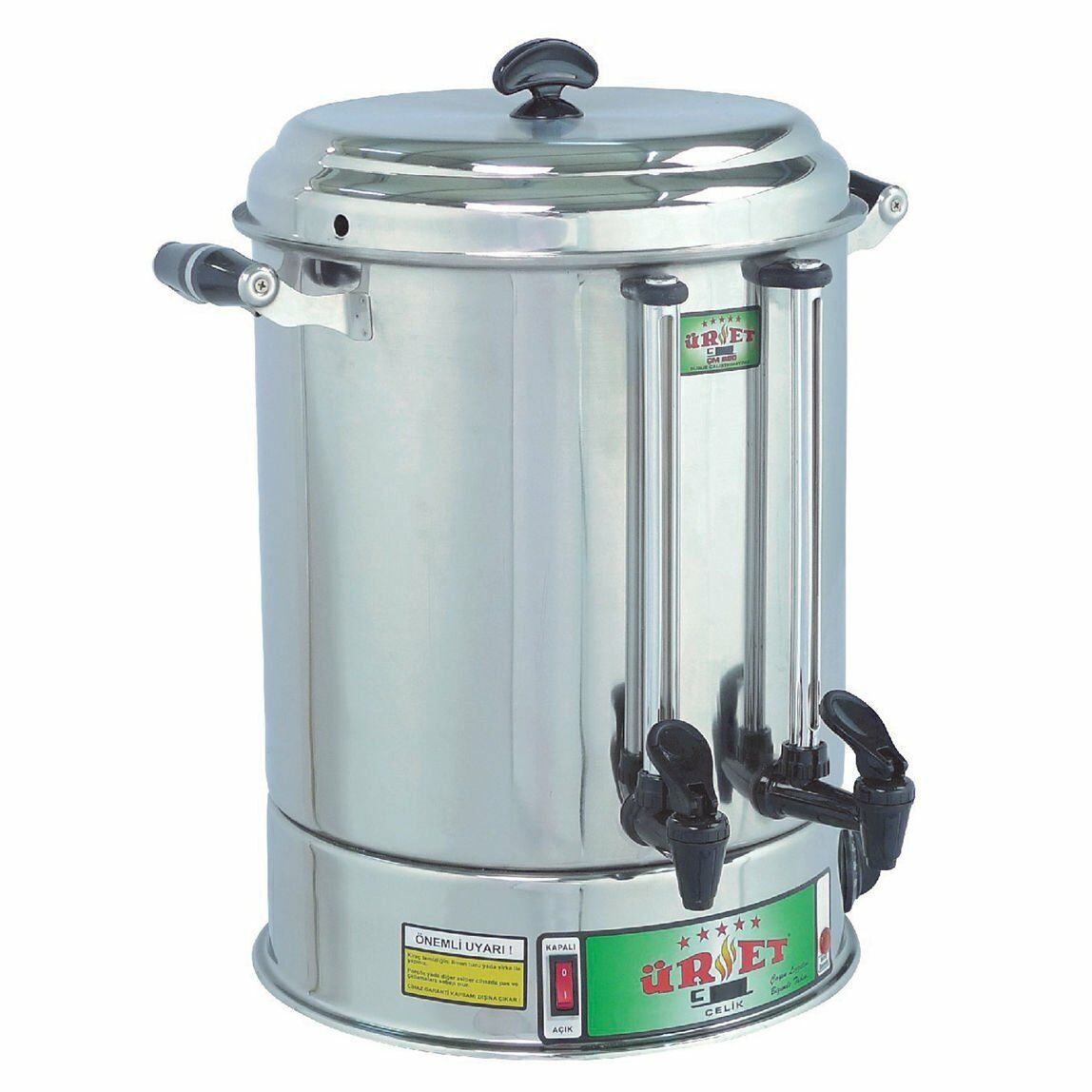 Üret Çelik 12 Litre Parlak Çay Makinesi - 120 Bardak