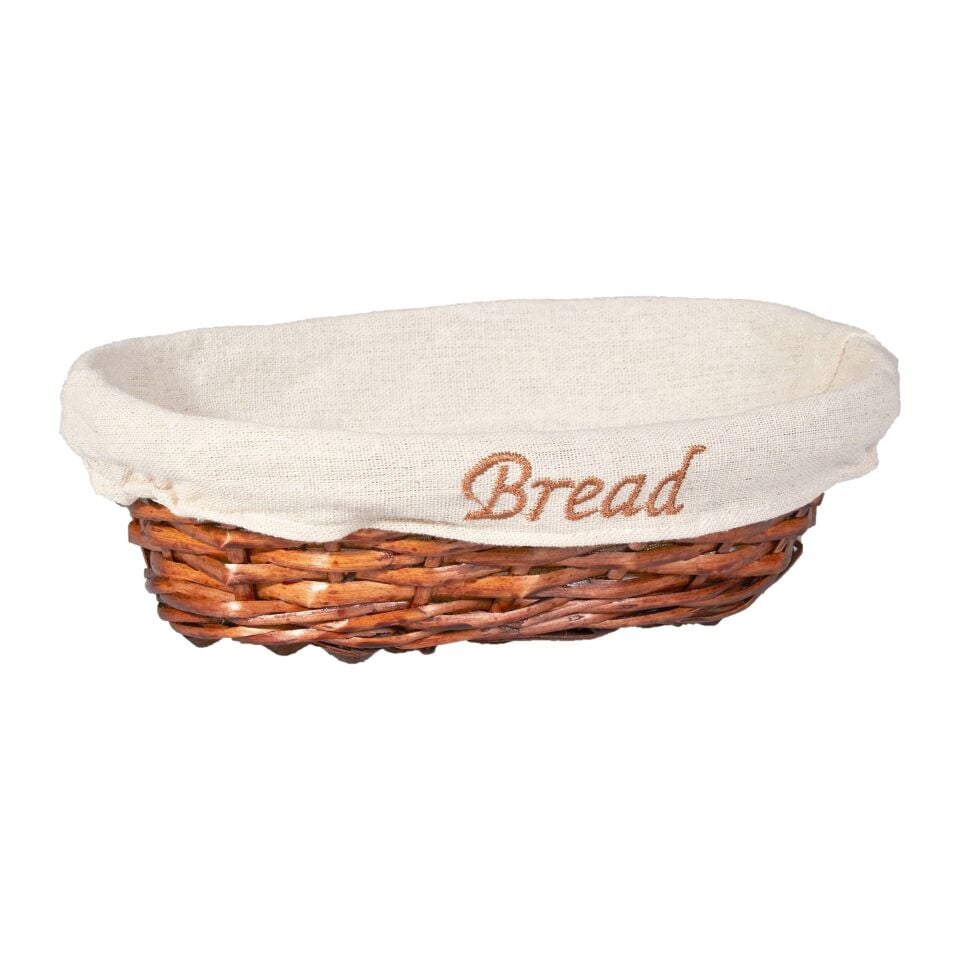 Hasır Bezli Oval Ekmek Sepeti 24*7 Cm
