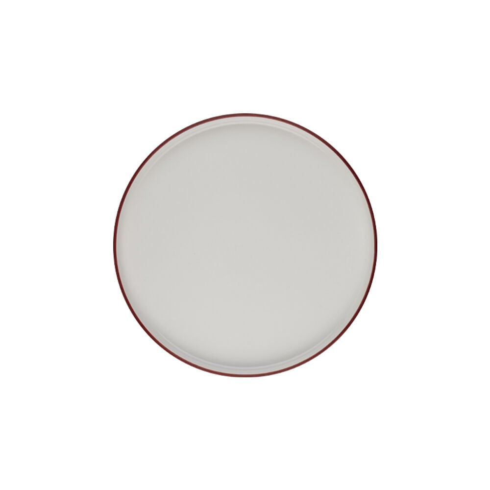 Modest Maroon Stolt Düz Tabak 21 cm