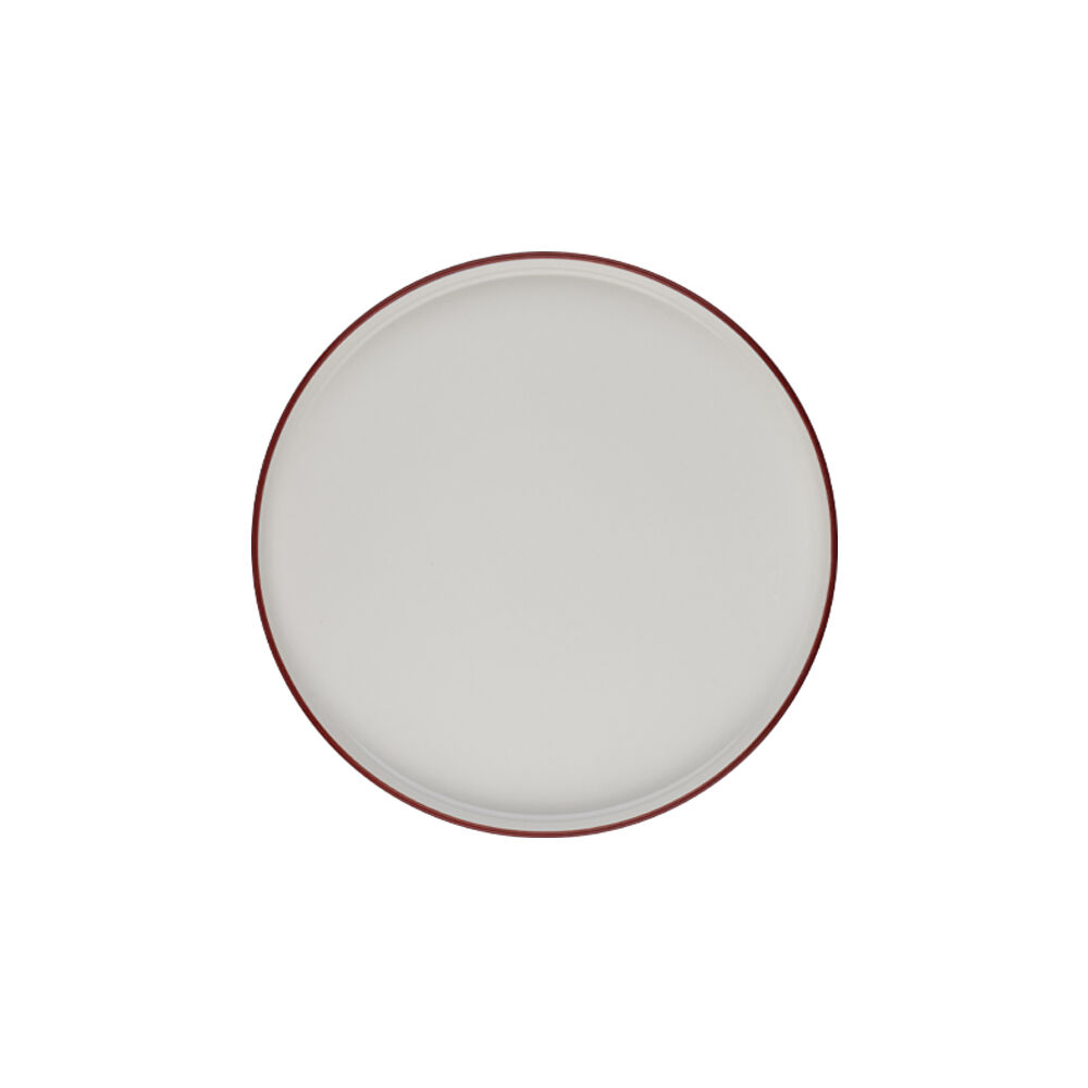 Modest Maroon Stolt Düz Tabak 21 cm