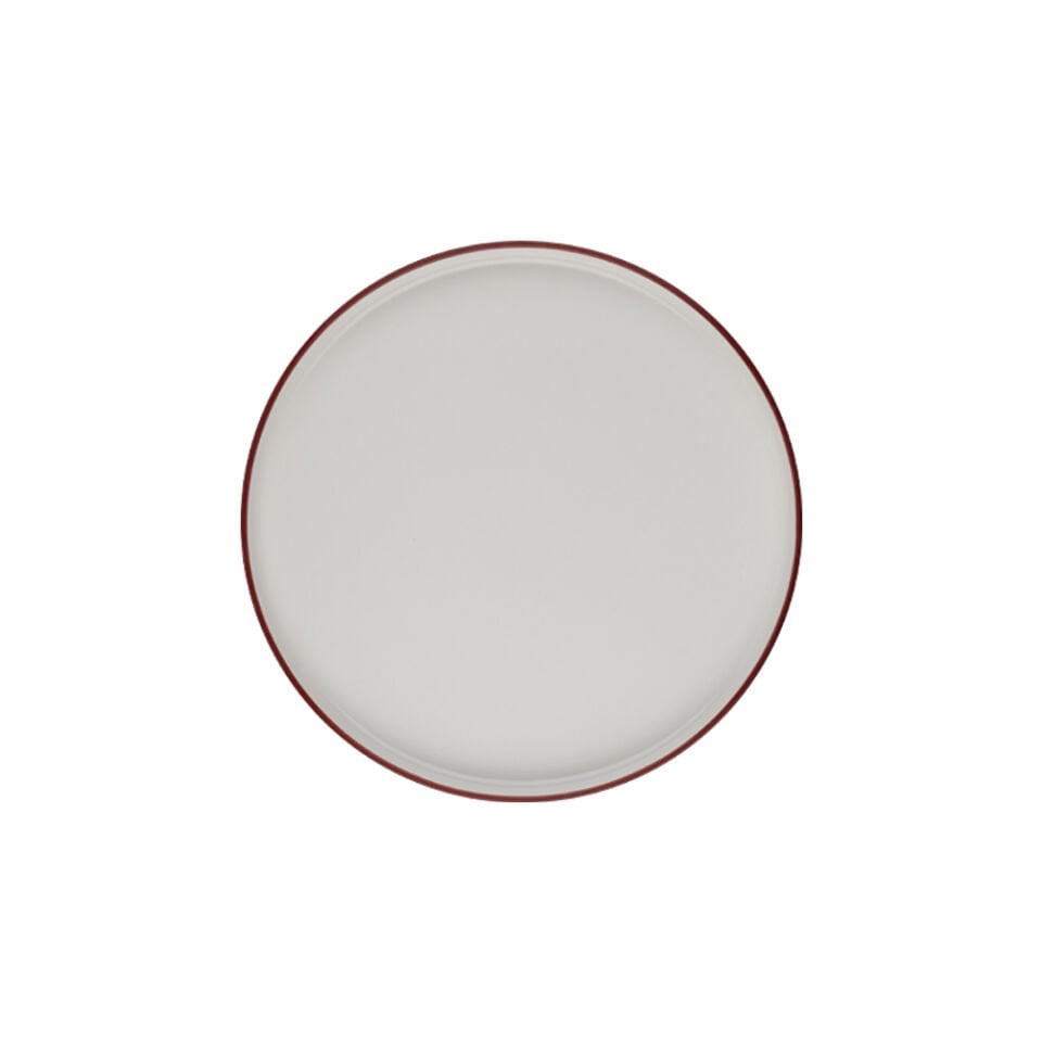 Modest Maroon Stolt Düz Tabak 21 cm