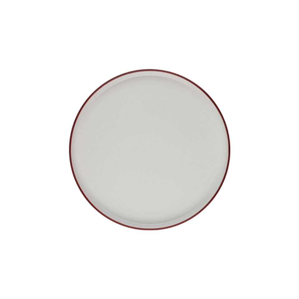 Modest Maroon Stolt Düz Tabak 21 cm