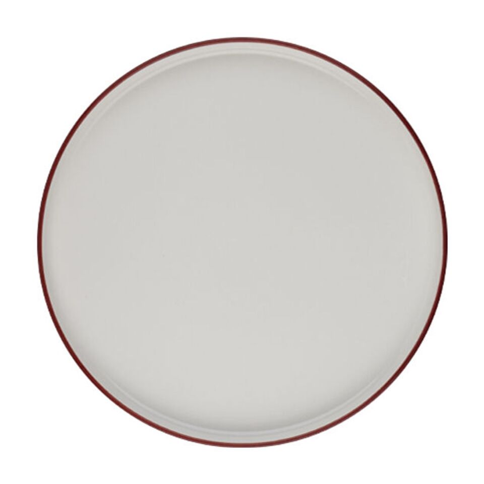 Modest Maroon Stolt Düz Tabak 21 cm