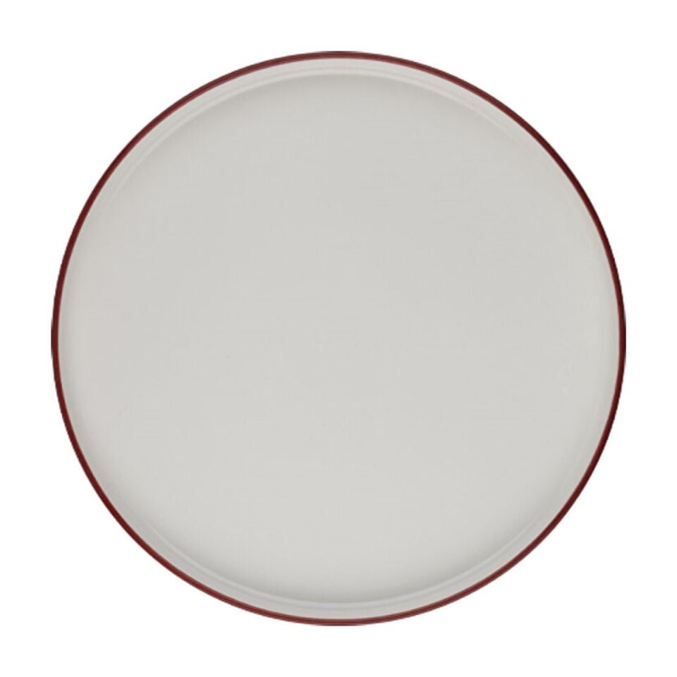 Modest Maroon Stolt Düz Tabak 25,5 cm