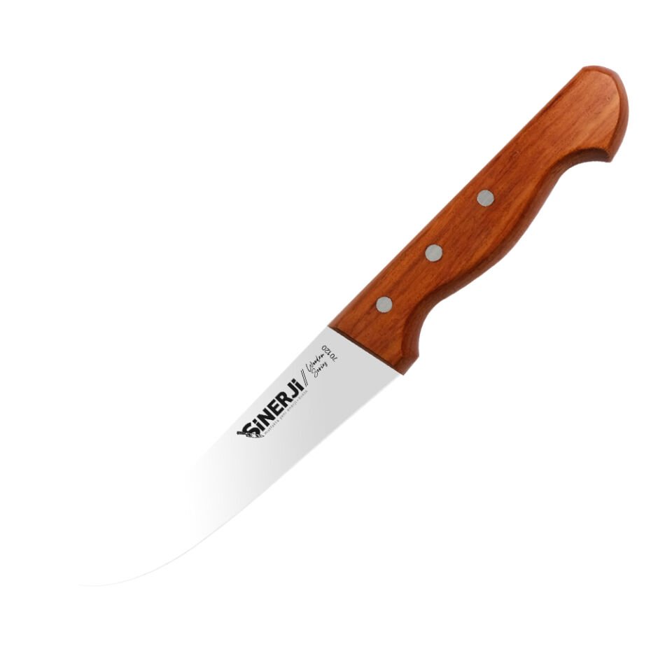 Wooden Gül Saplı Kasap Bıçağı 12 cm