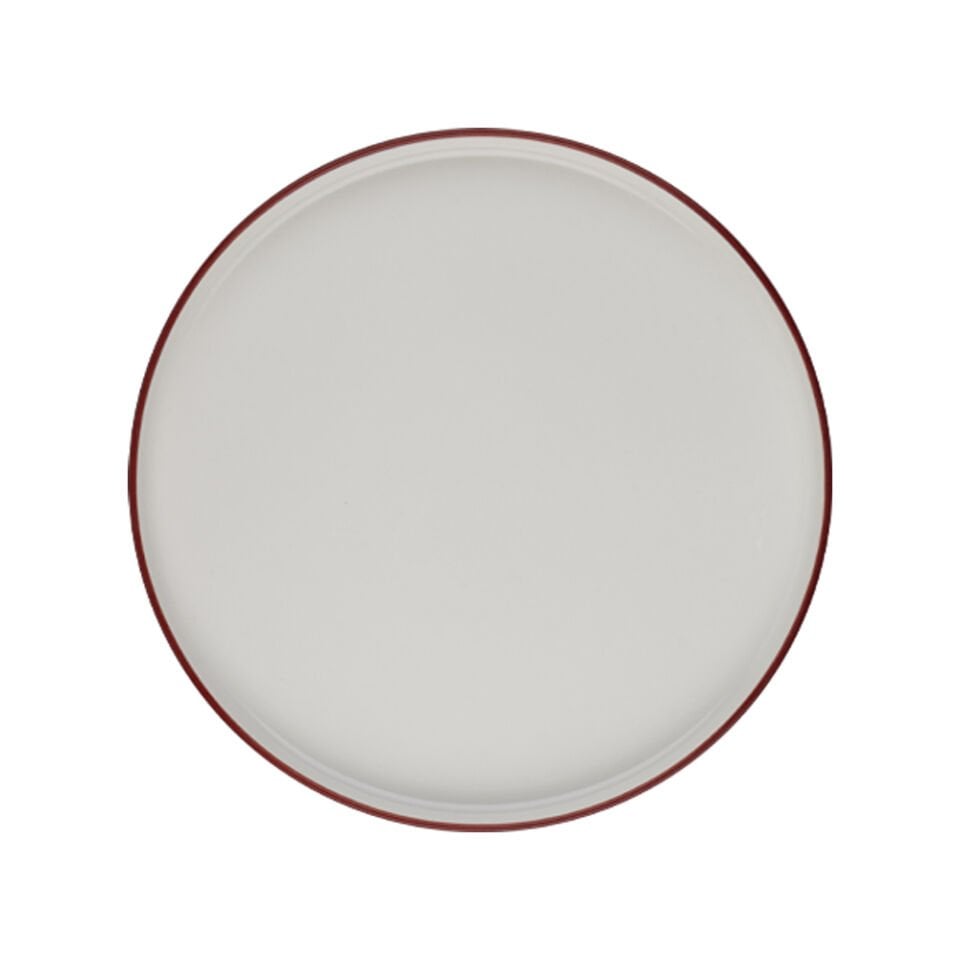 Modest Maroon Stolt Düz Tabak 28 cm
