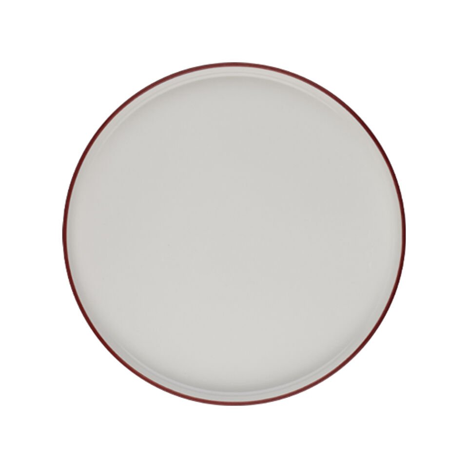 Modest Maroon Stolt Düz Tabak 28 cm