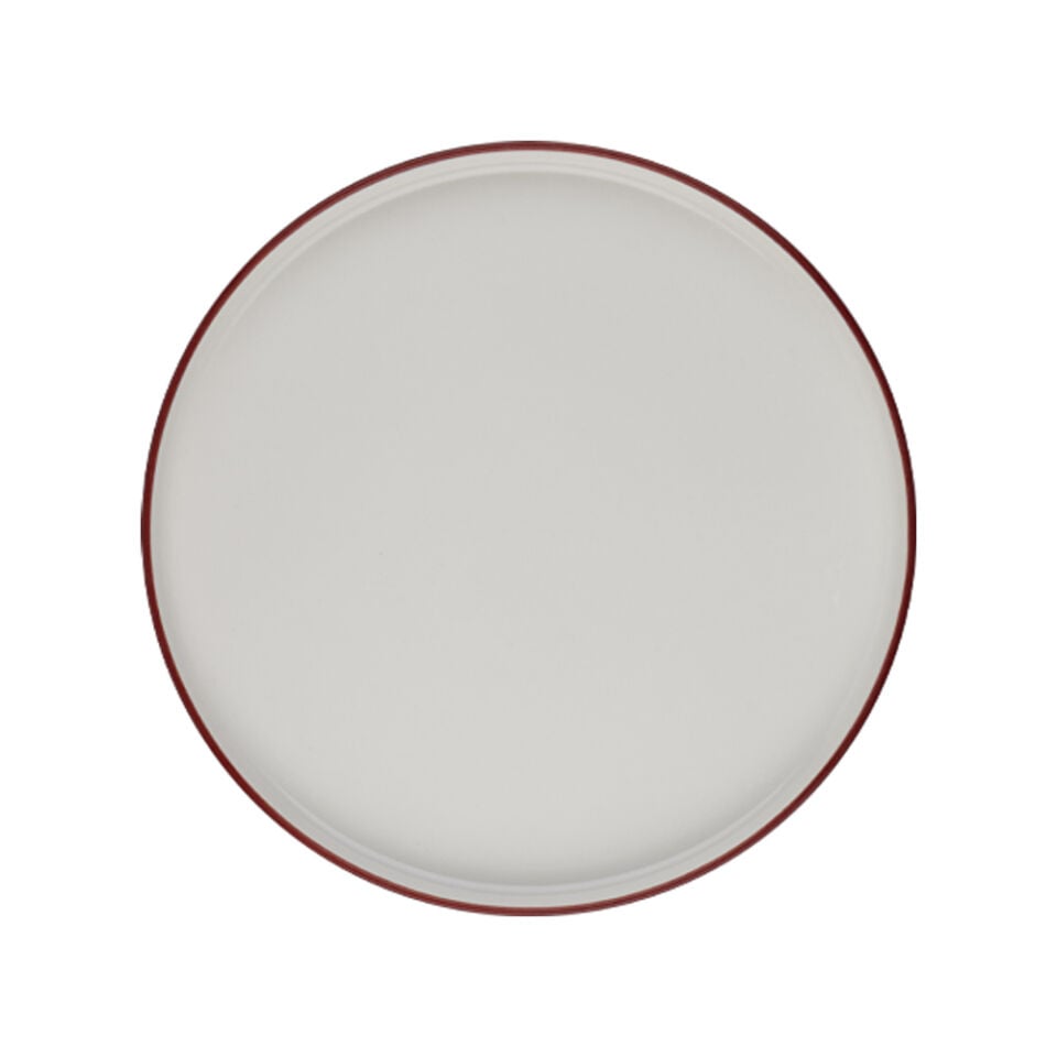 Modest Maroon Stolt Düz Tabak 28 cm