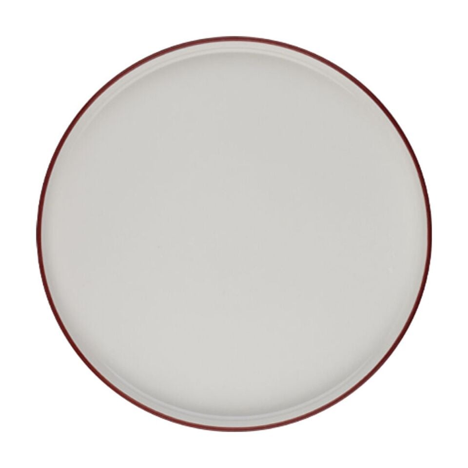 Modest Maroon Stolt Düz Tabak 28 cm