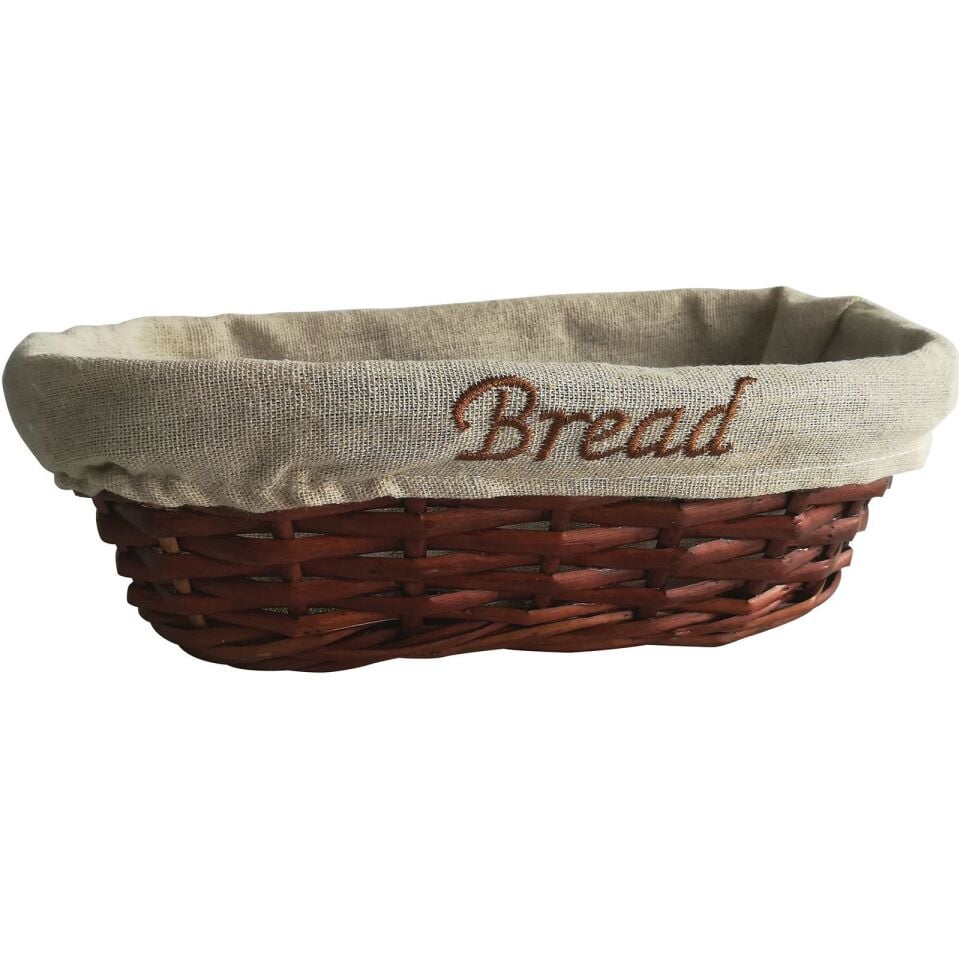 Hasır Bezli Oval Ekmek Sepeti 25*12 Cm