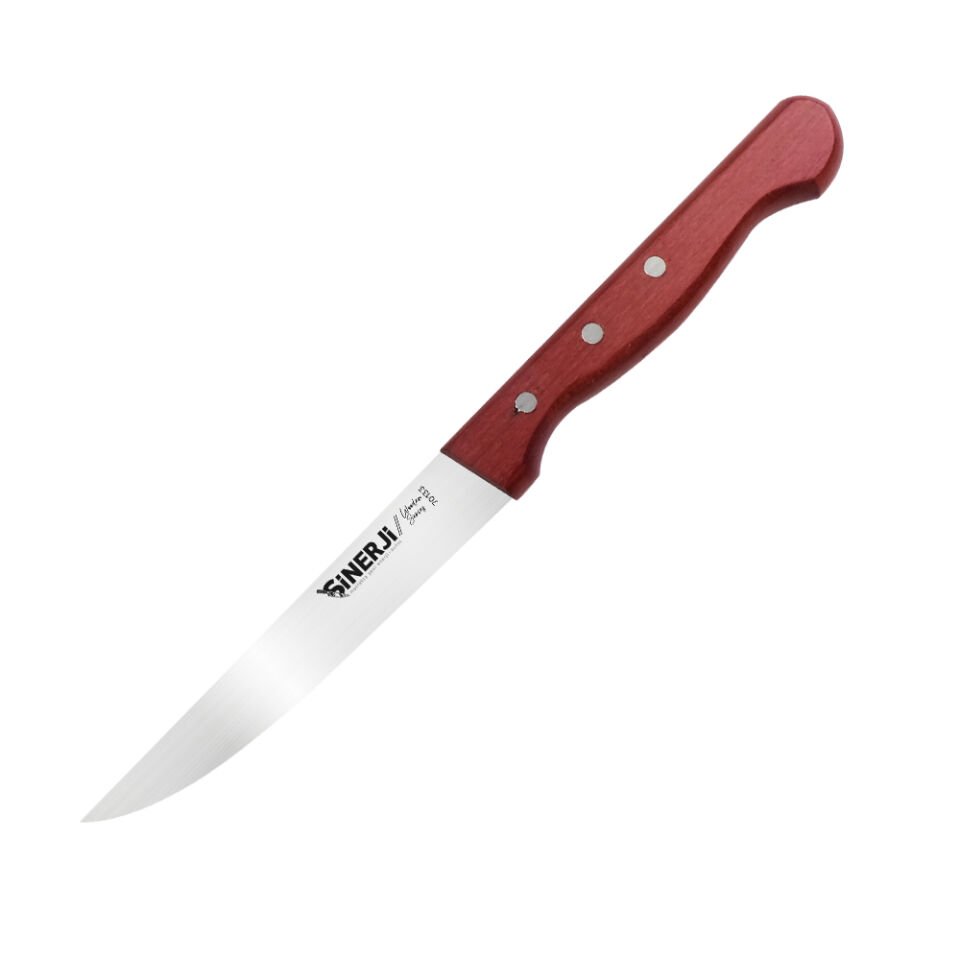 Wooden Gül Daplı Düz Sebze Bıçağı 12 cm