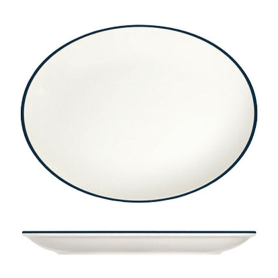 Modest Navy Lona Oval Tabak 33 cm
