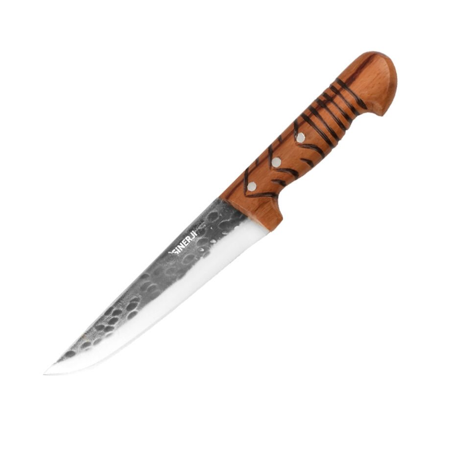 Wooden Saplı Dövme Kasap Bıçağı 14,5 Cm