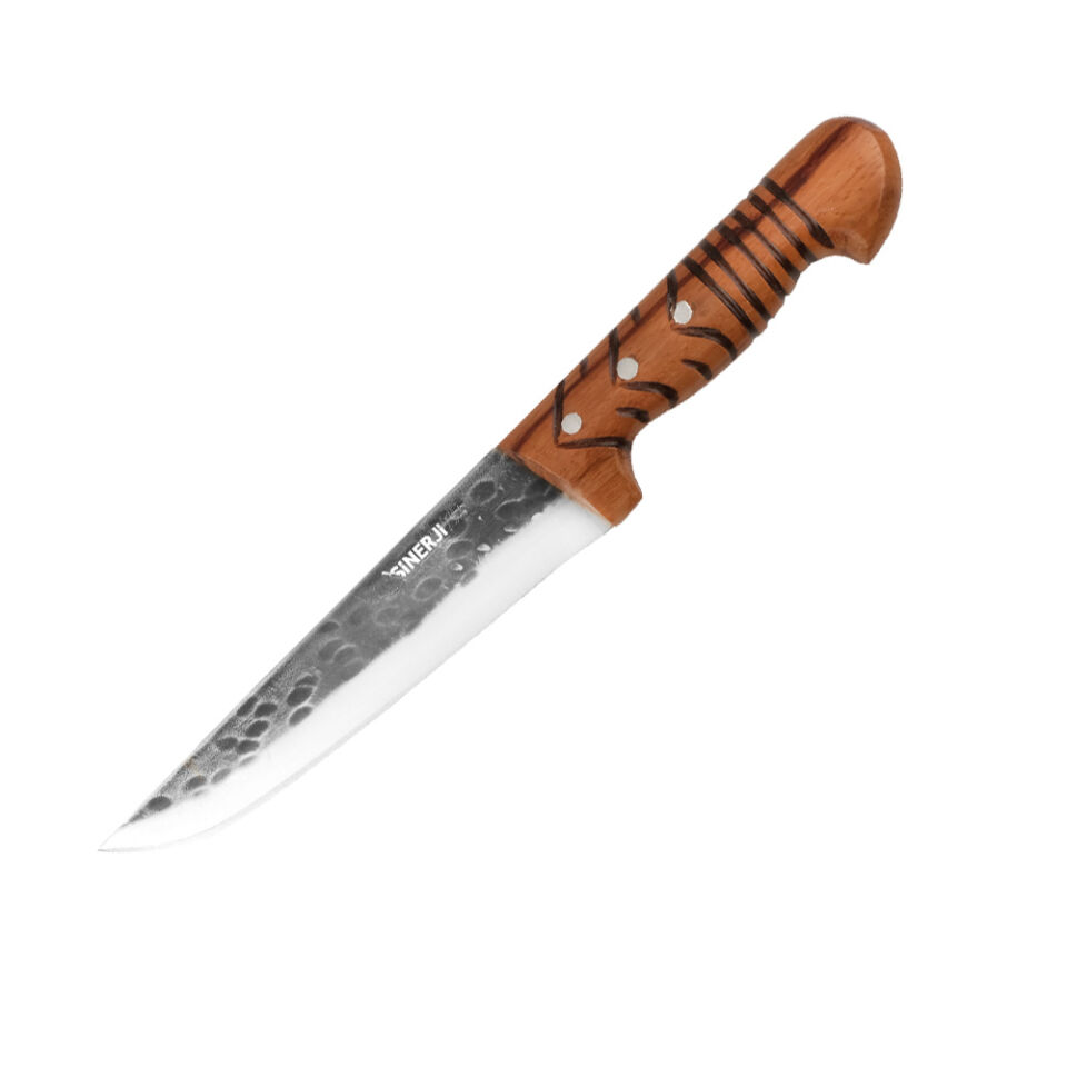 Wooden Saplı Dövme Kasap Bıçağı 14,5 Cm