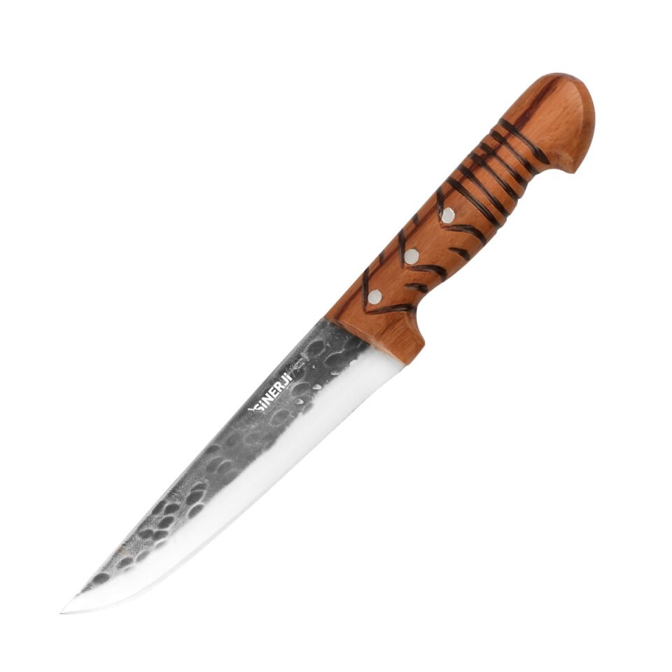 Wooden Saplı Dövme Kasap Bıçağı 18,5 Cm